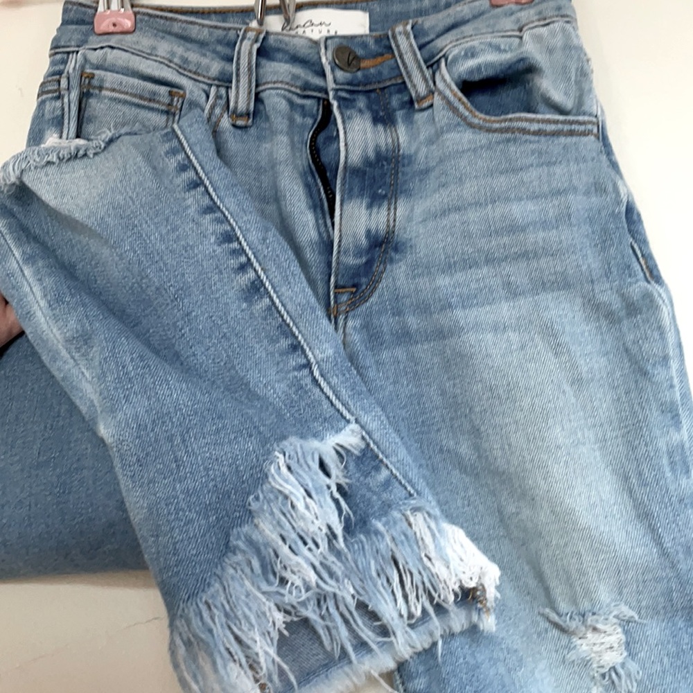 Soft, stretchy fringed jeans